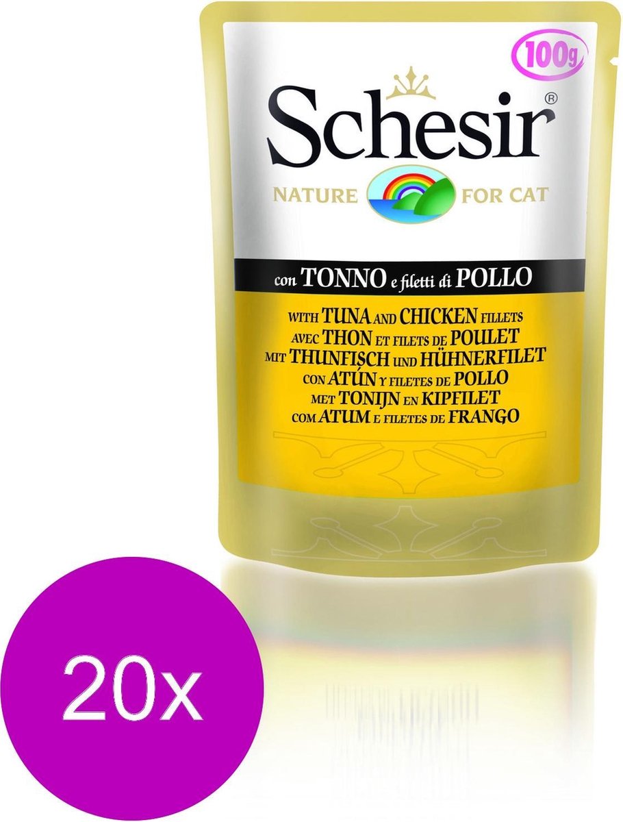 Schesir pouch tonijn&kip - 20 st à 100 gr