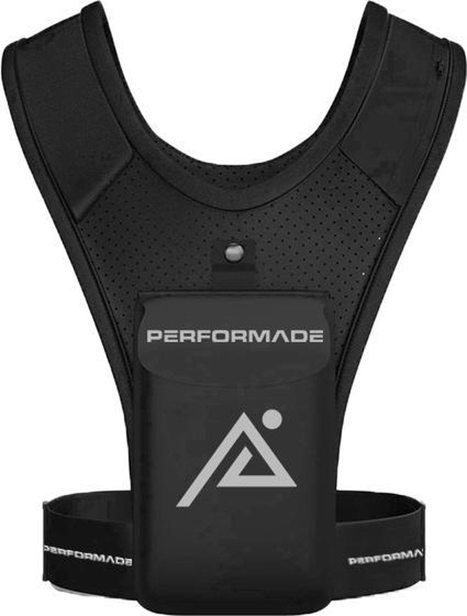 Performade Hardloopvest - Hardloop Telefoonhouder - Reflectievest - Telefoonhouder - Zwart