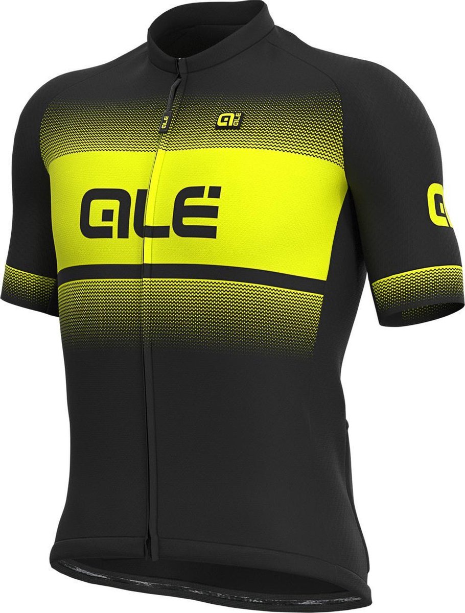 Ale SS Jersey Solid Blend - Zwart-Fluo Geel - XXXL - Valt klein