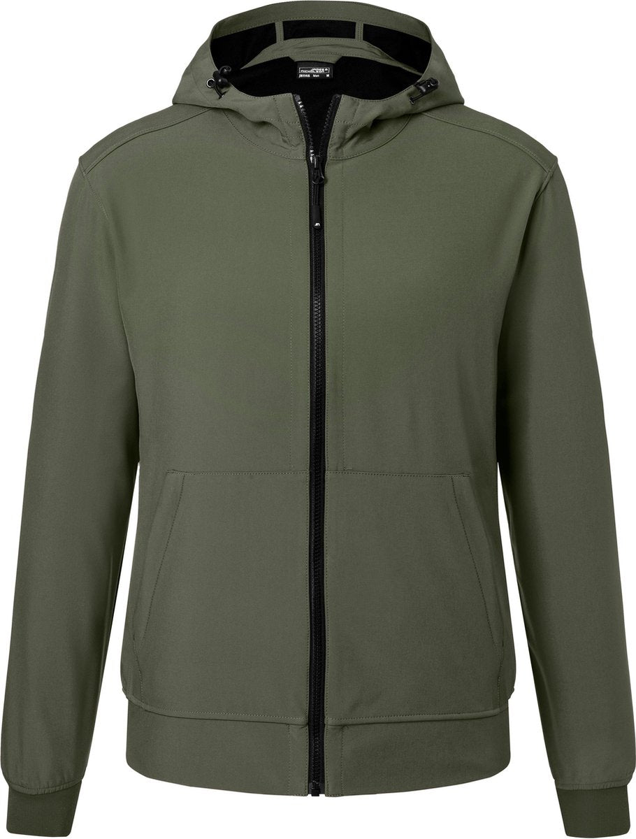 James & Nicholson Softshell-jack met capuchon in sportief design Heren Jas M