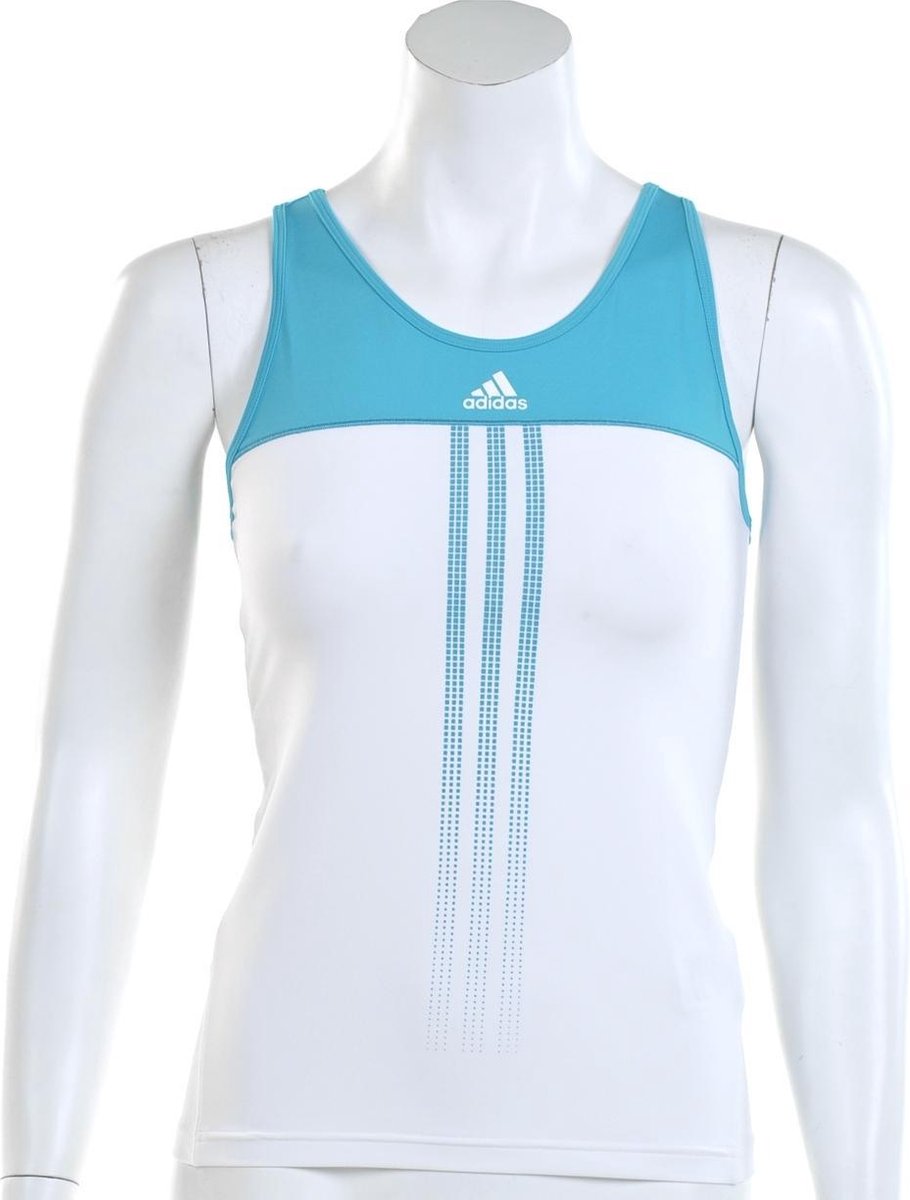 adidas Women's Response Tank - Sporttop -  Dames - Maat 44 - Wit;Intens Blauw