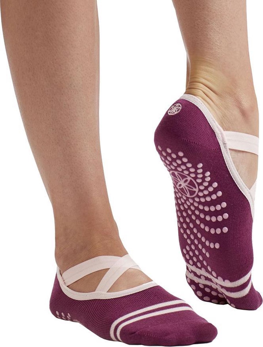 Gaiam Grippy Barre Socks Sportsokken Dames - Paars; Roze - Maat 36-40