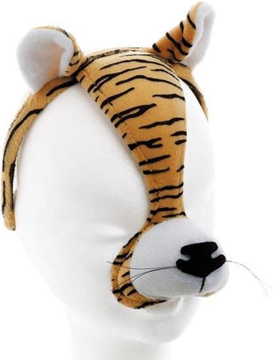Dierenmasker tijger met geluid op diadeem