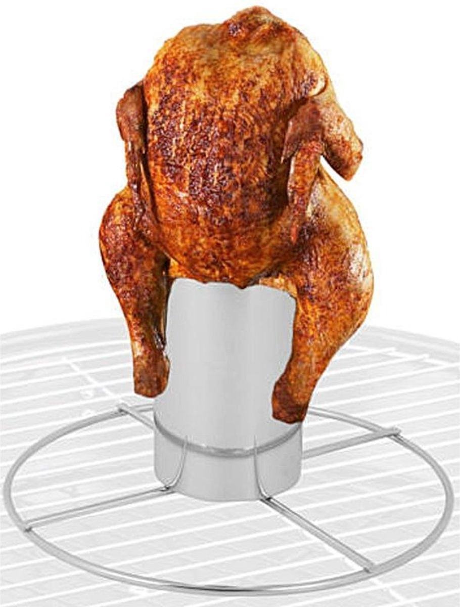 BBQ collection Kiprooster voor de Barbecue - Kiphouder - BBQ kipstandaard - Bierblik Kip -RVS
