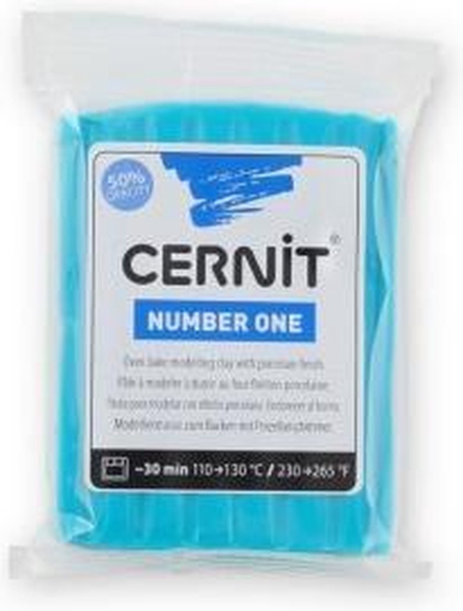 Boetseerklei - Cernit Number one 56g turquoise blue - 6 stuk