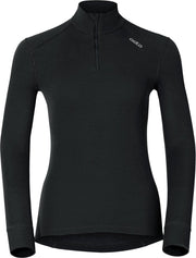 Odlo Bl Top Turtle Neck L/S Half Zip Active Warm Dames Thermoshirt - Black - Maat M