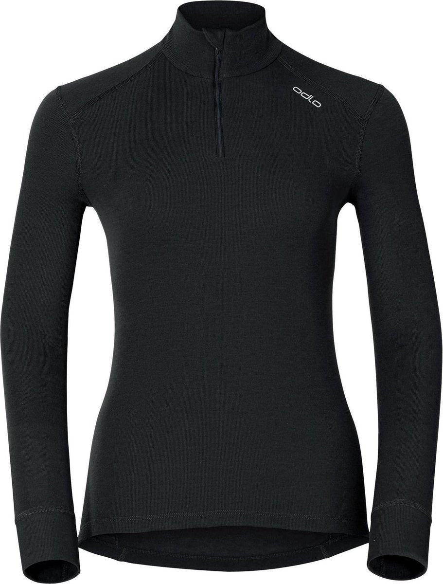 Odlo Bl Top Turtle Neck L/S Half Zip Active Warm Dames Thermoshirt - Black - Maat M