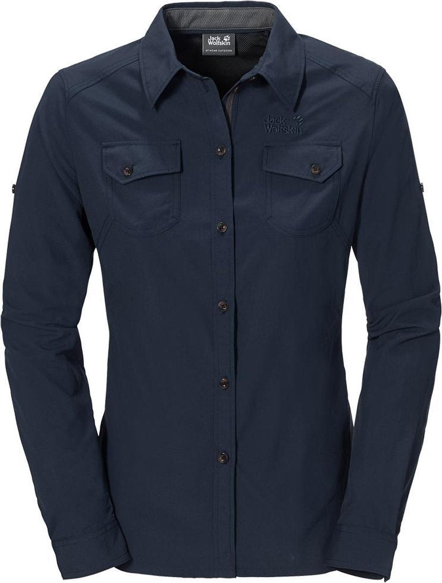 Jack Wolfskin Brightwater Shirt Women - dames - blouse lange mouw - maat XXL - blauw
