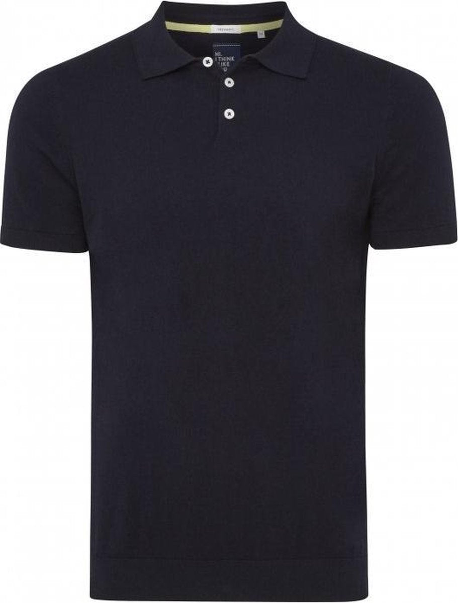 Tresanti Heren Poloshirt Navy Contrast Boord Piqué Regular Fit - M