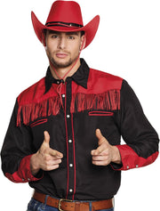 Boland Shirt Western Heren Zwart/rood Maat M