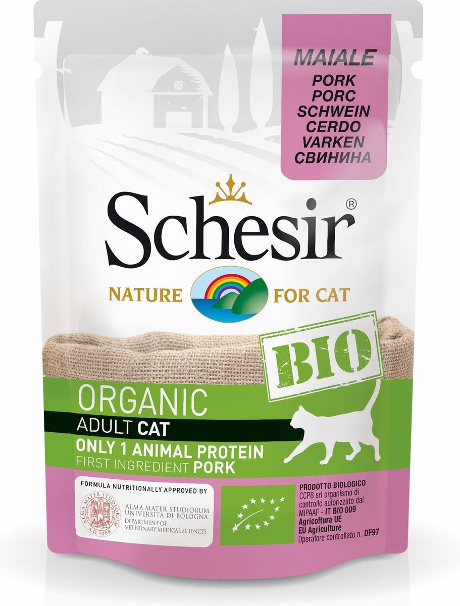 Schesir natvoer bio 85 gram varken adult