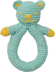 Hoppa - Gehaakte Baby Rammelaar - Bea Bear Blue - One size