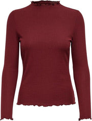 Onlemma L/s High Neck Top Noos Jrs 15180040 Merlot