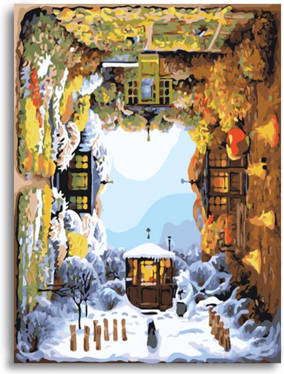 LIXINN® Schilderen Op Nummer Volwassenen En Kinderen - Roterende Vier Seizoenen  - Paint  By Number - 40X50cm - Canvas - Met Frame - Do It Yourself Paintings -  Cadeau