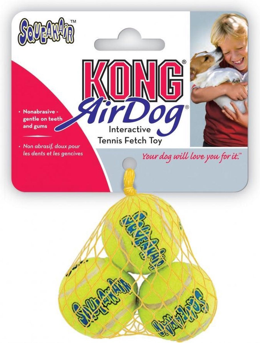 Kong Air Squaker Tennisbal - Hondenspeelgoed - XS - Ø5 cm