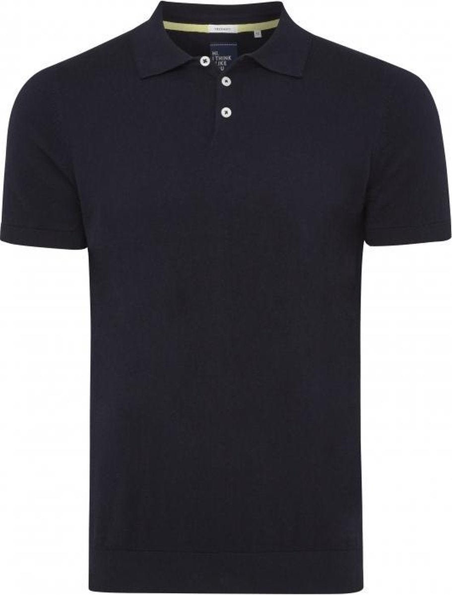 Tresanti Heren Poloshirt Navy Contrast Boord Piqué Regular Fit - L