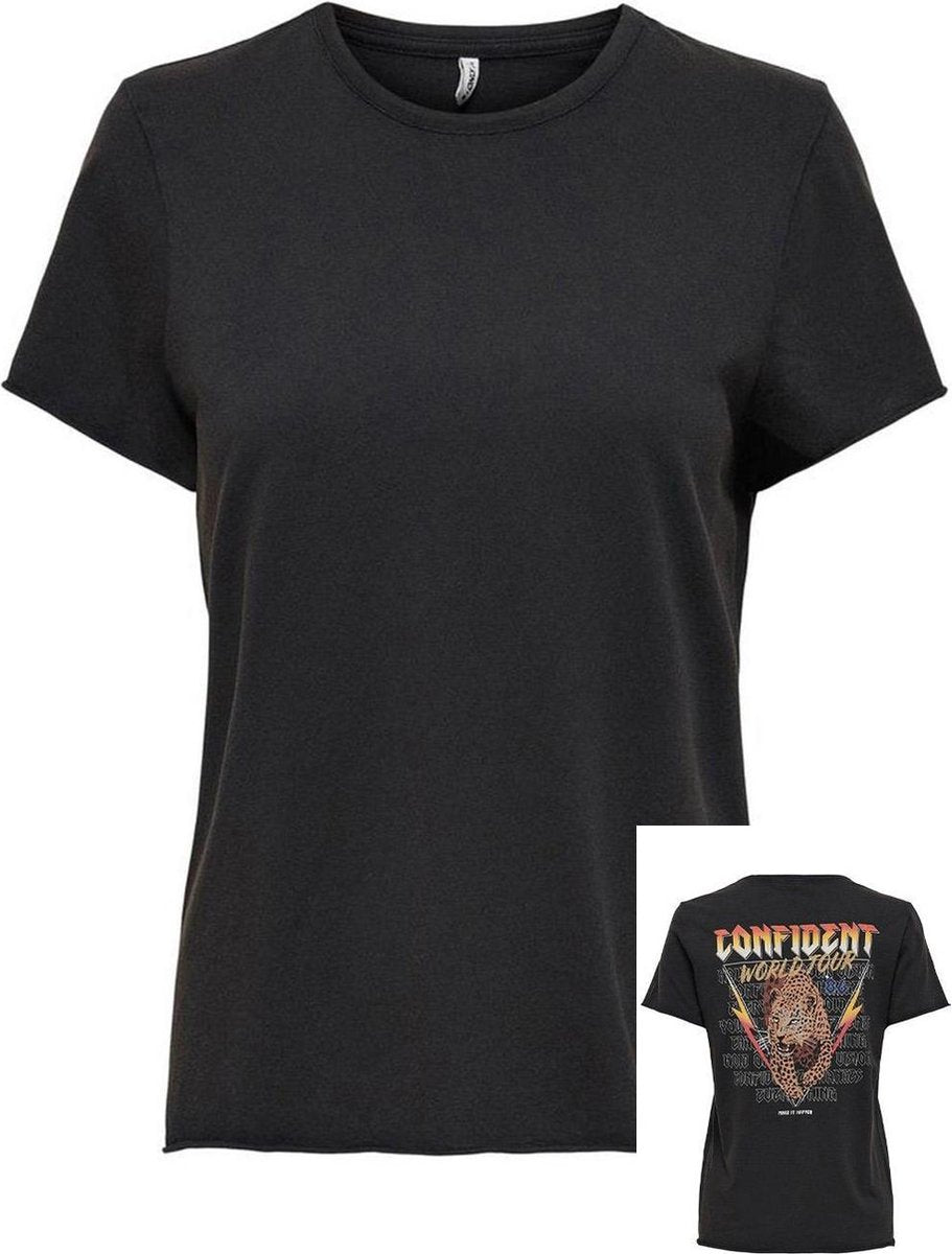 Onllucy  Life Reg S/s Animal Nltop 15238482 Black/confident