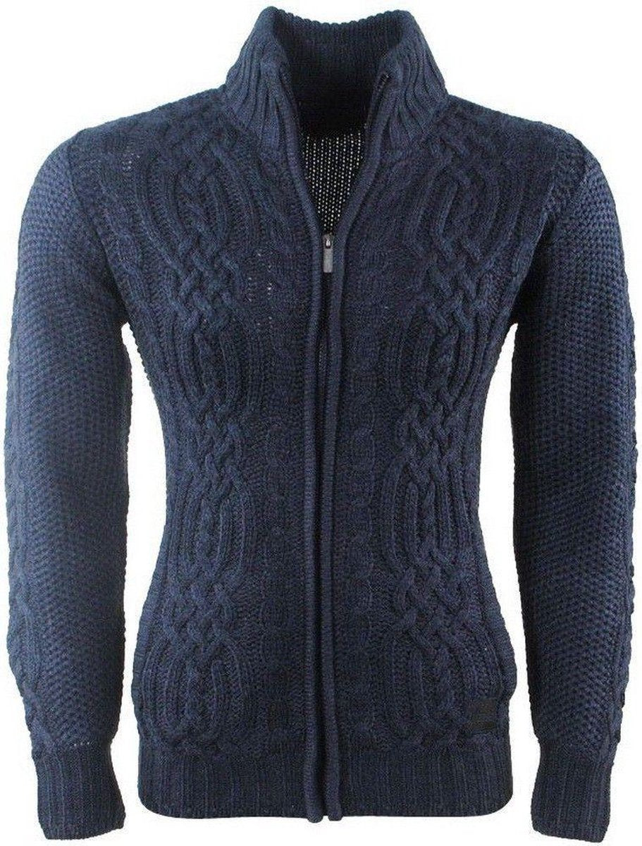 MZ72 - Heren Vest - Grof Gebreid - Sosy - Navy