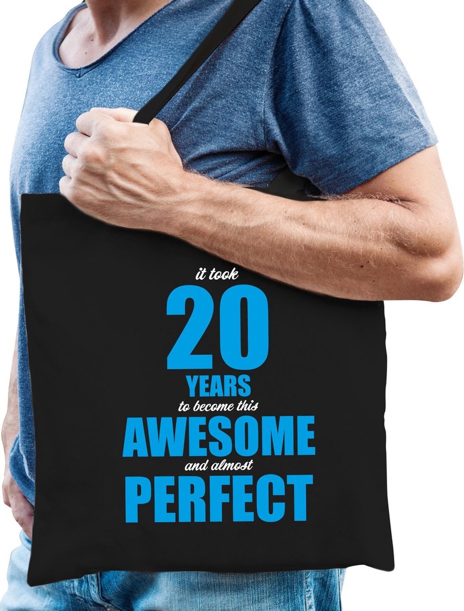 It took 20 years to become this awesome cadeau tasje zwart voor heren - 20 jaar verjaardag kado tasje