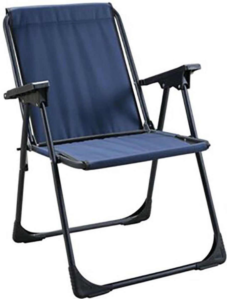 2x Leva Opvouwbaar Campingstoel / Kampeerstoel donkerblauw - voor tuin