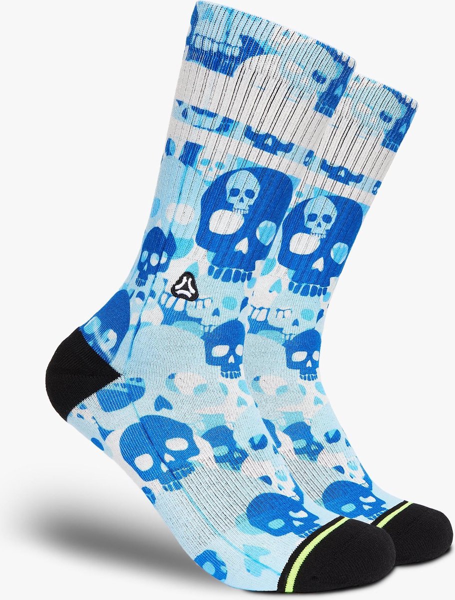 FLINCK Sportsokken - Skull Camo Blue Fitness Crossfit Sokken 42-44