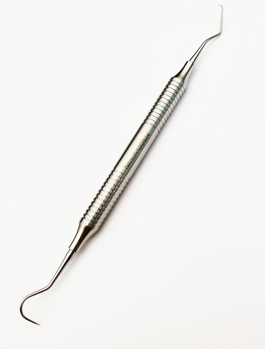 Beautytools Tandsteenhaakje/Tandsteenverwijderaar Holle Buis - (dubbel) Scherpe Punt (17.5 cm) - (DT-2434)