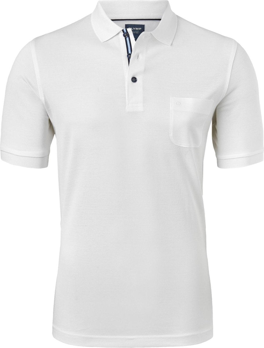 OLYMP modern fit poloshirt - wit -  Maat: 3XL