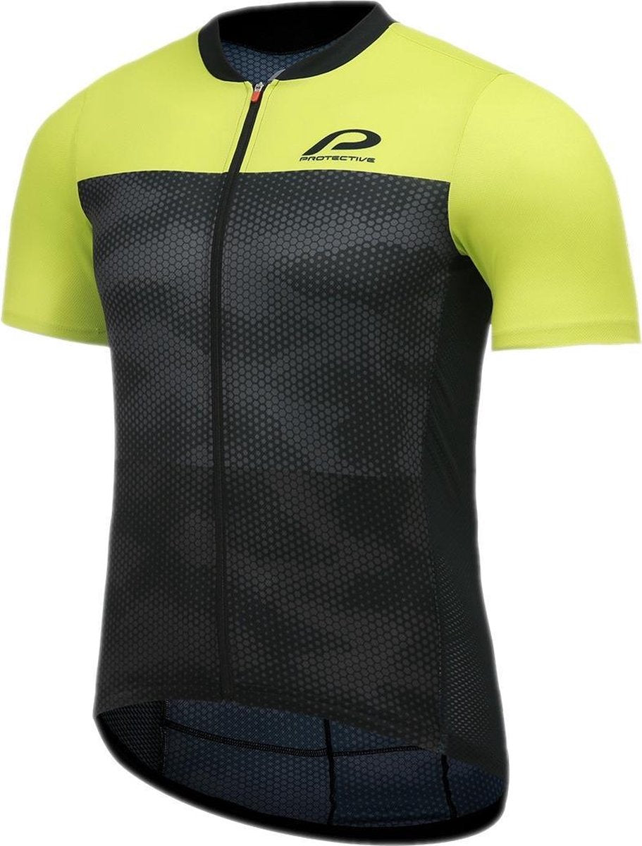 Protective Fietsshirt P-transform Heren Polyester Zwart/lime Mt S