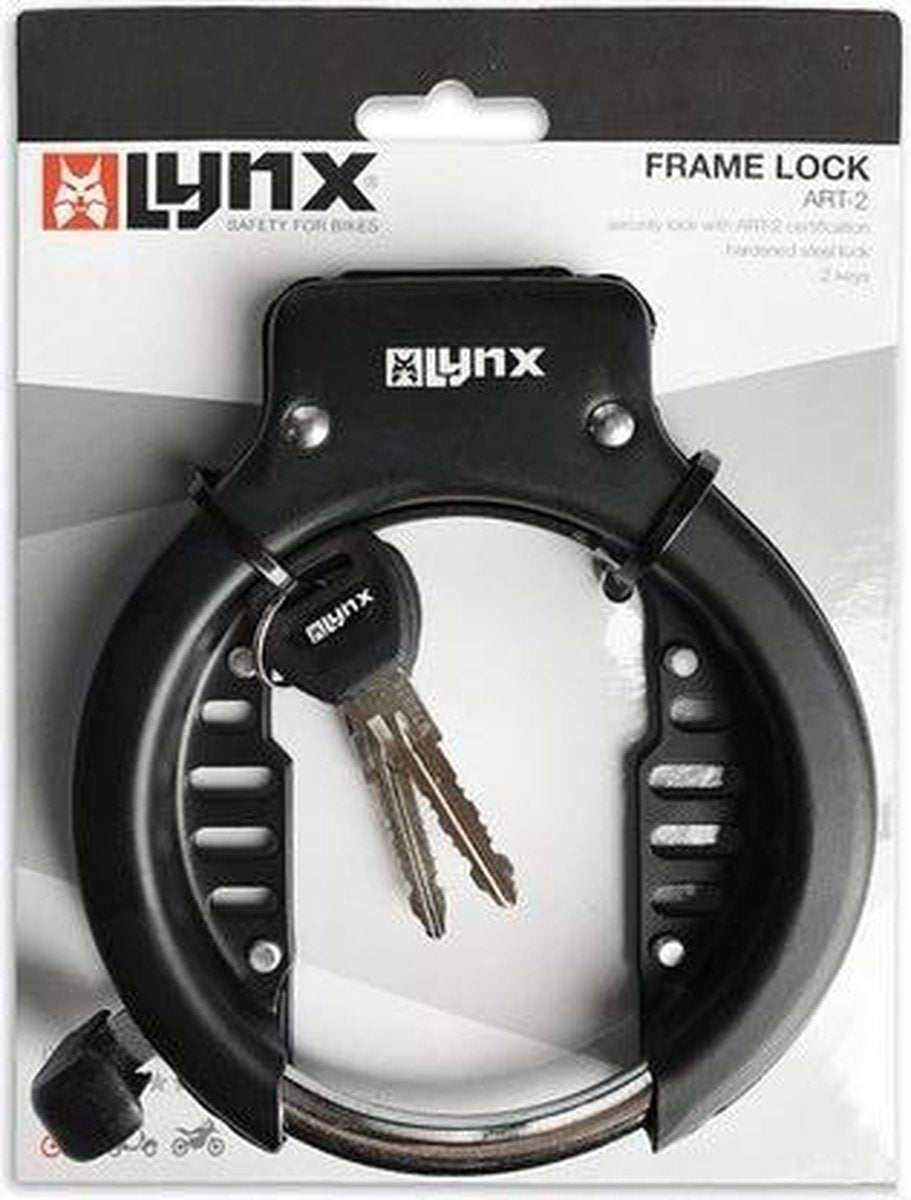 Lynx Fiets Ringslot Fietsslot Frameslot | ART2| 10 mm pendikte | Corrosiewerend | Zwart