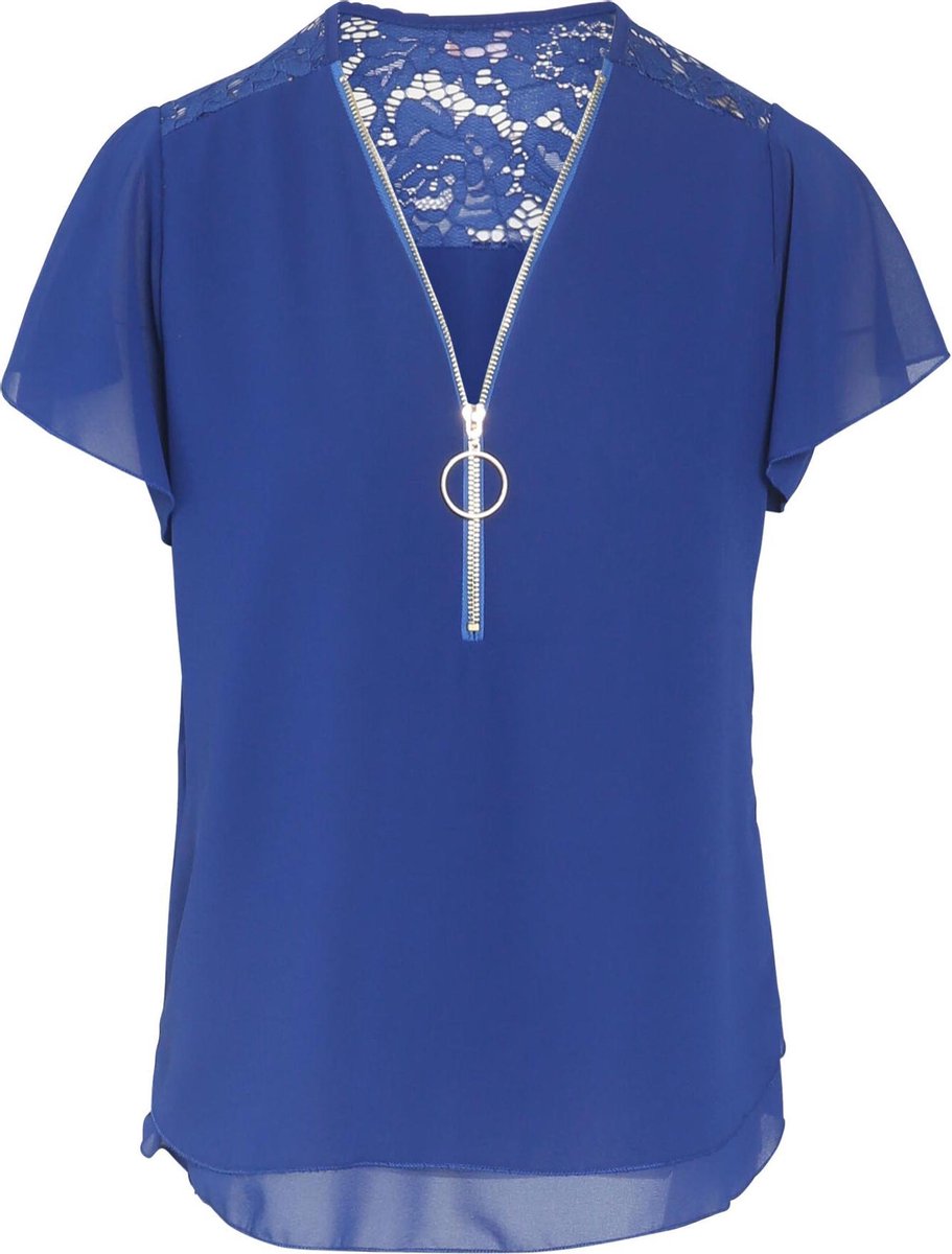 Cassis Dames Blouse Met Kant - Maat S