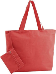 Polyester rode shopper/boodschappen tas 47 cm - Stevige boodschappentassen/shopper bag met rits