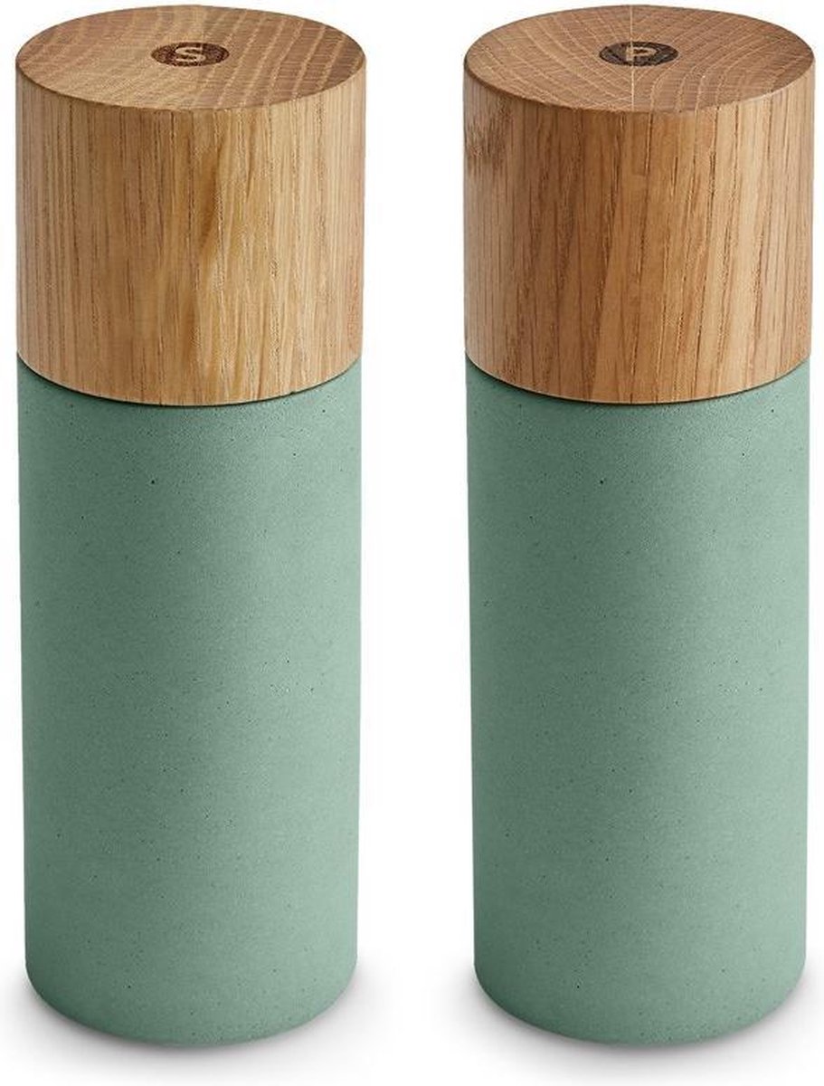 Springlane Zout en Pepermolen Set van 2 | Eikenhout & Beton | Scandinavian design - Mint