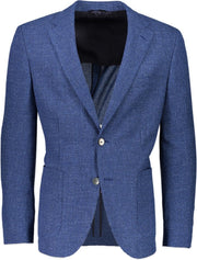 Hugo Boss  Colberts Blauw Getailleerd - Maat 44 - Heren - Lente/Zomer Collectie - Wol;Polyester;Polyamide;Elasta
