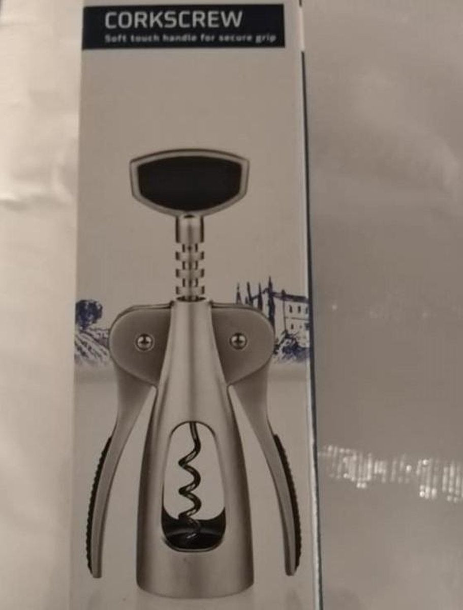 luxe kurkentrekker / met hefboomfunctie voor eenvoudig omkurken / RVS 16x4 cm
