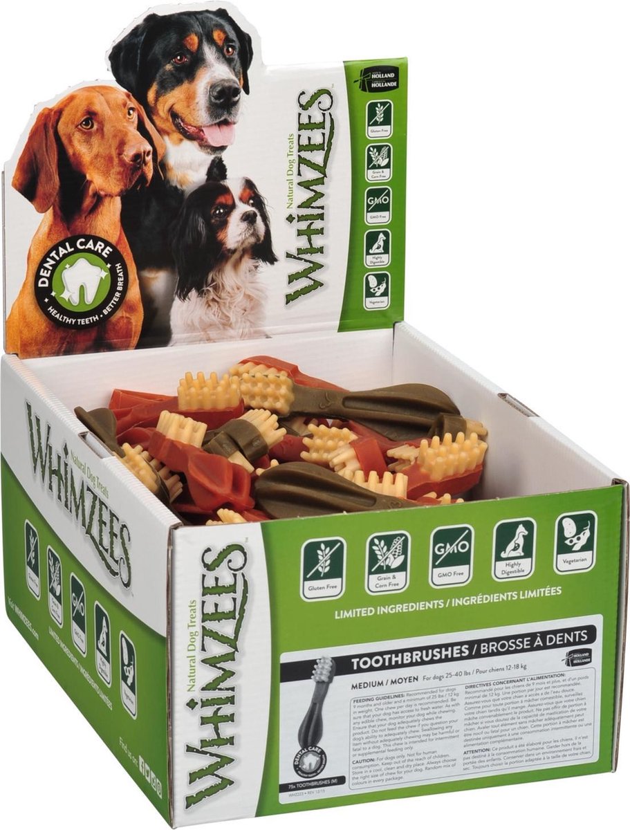 Whimzees Tandenborstel - M - 11 cm - 75 St