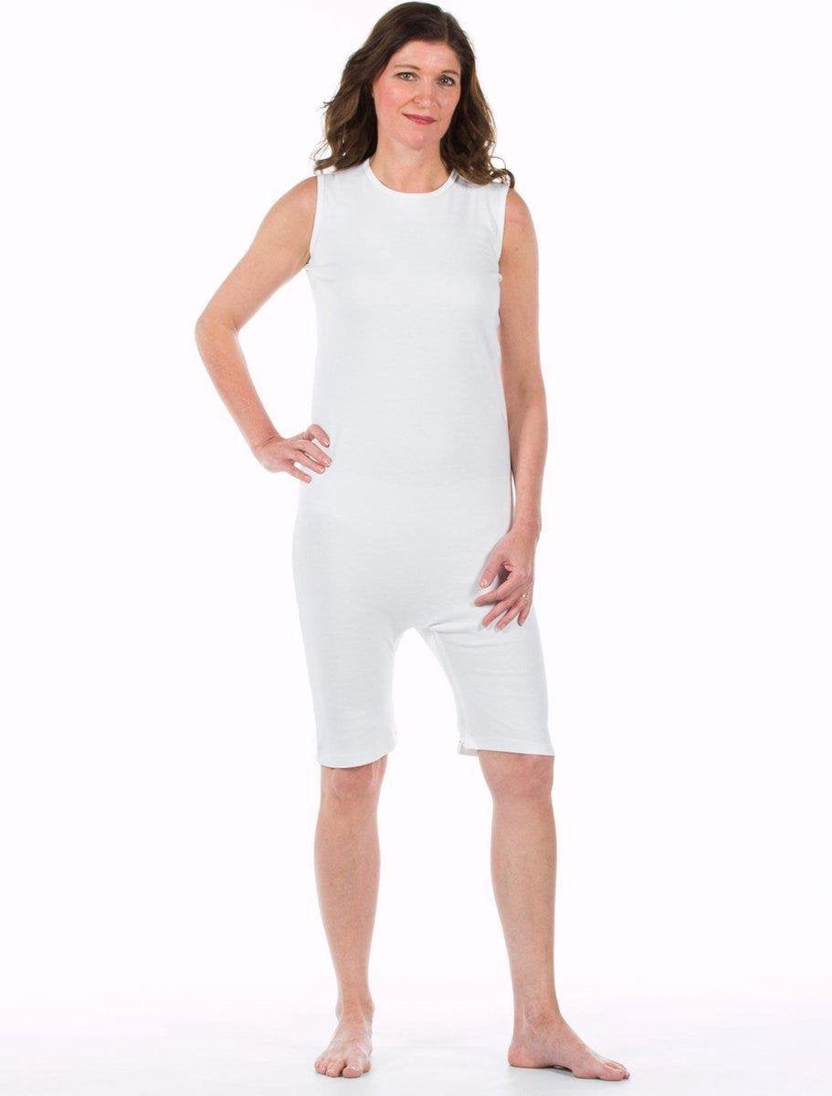 Body voor volwassenen | Rugritssluiting  | Rits in het kruis | Wit | XL