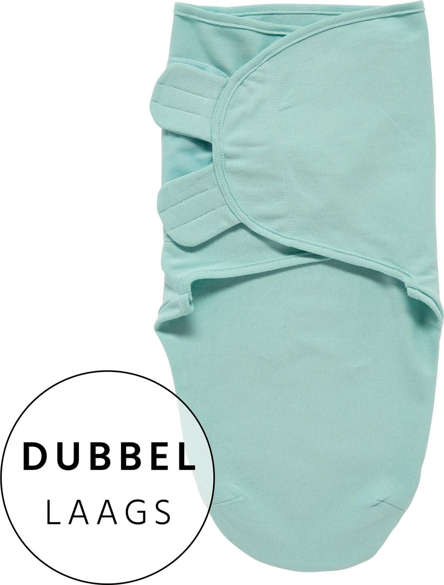 Swaddlemeyco dubbellaags - 0-3 maanden - uni new mint