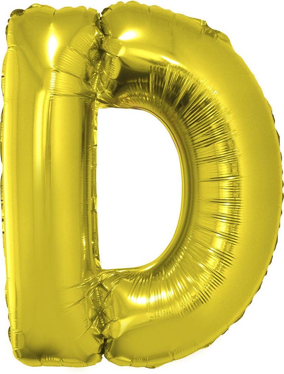 Grote folie ballon letter D Goud