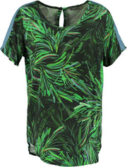 Geisha blouse shirt viscose groen multi - Maat XL