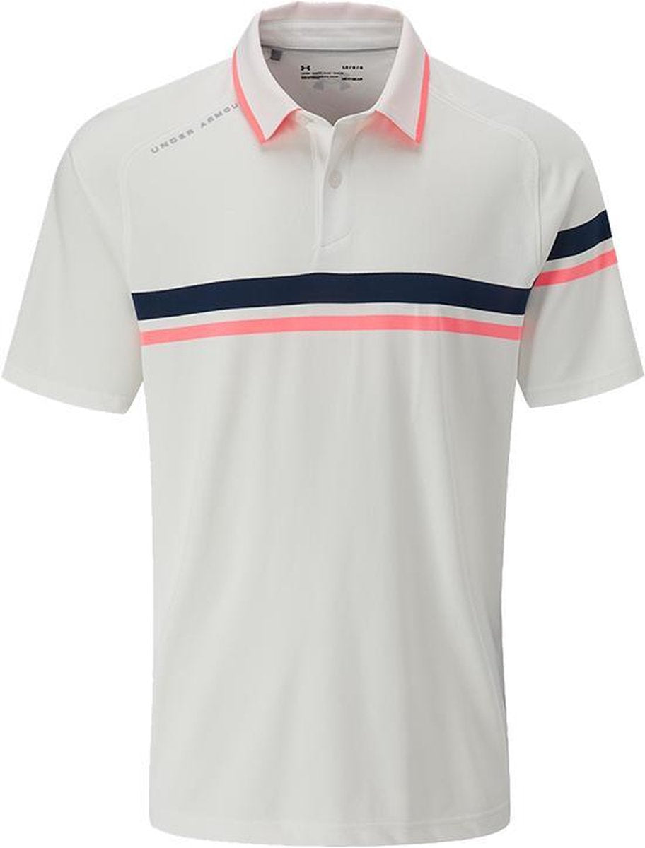 Under Armour Heren Polo Tour Dry White/Stripe