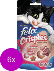Felix Crispies 45 g - Kattensnack - 6 x Zalm&Forel