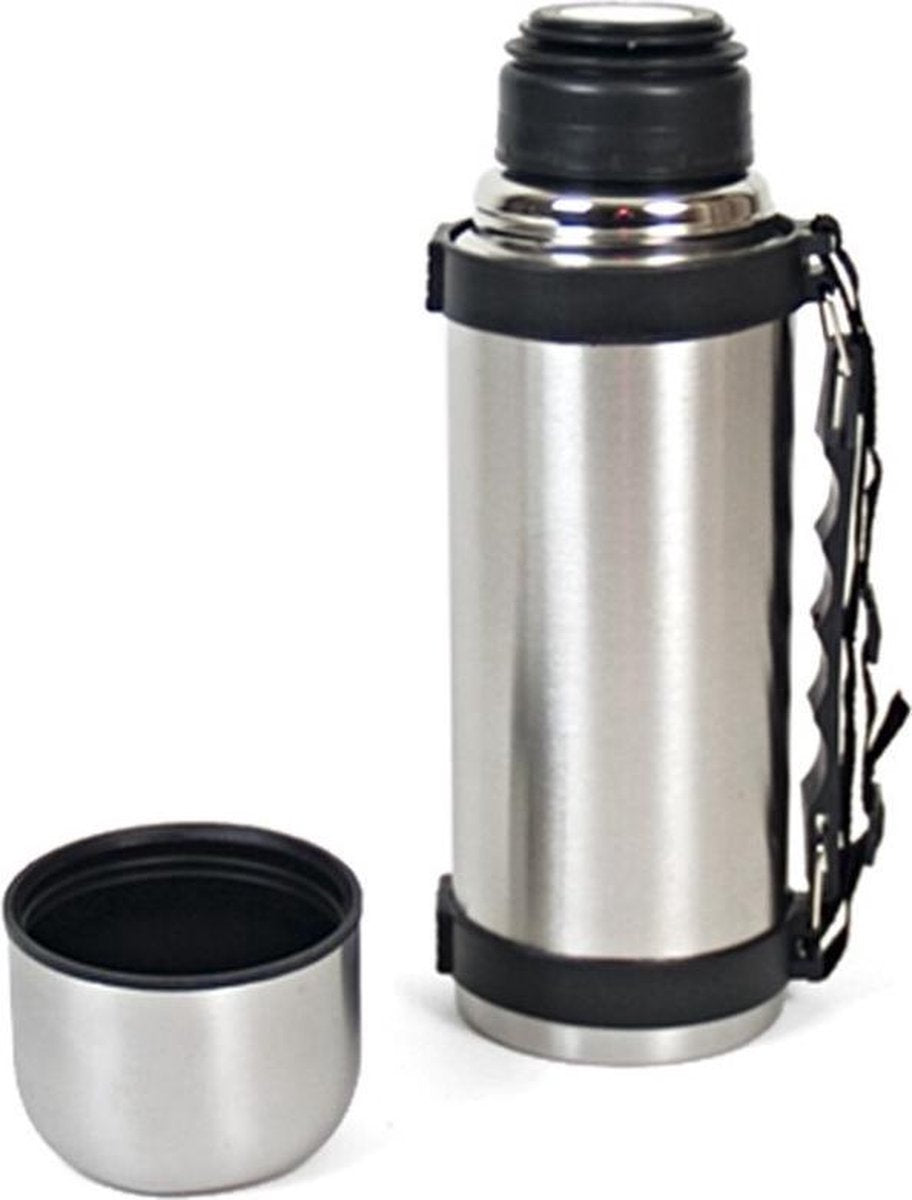 Thermosfles / isoleerfles RVS met draagriem 550 ml - Thermosflessen en isoleerkannen voor warme / koude dranken onderweg