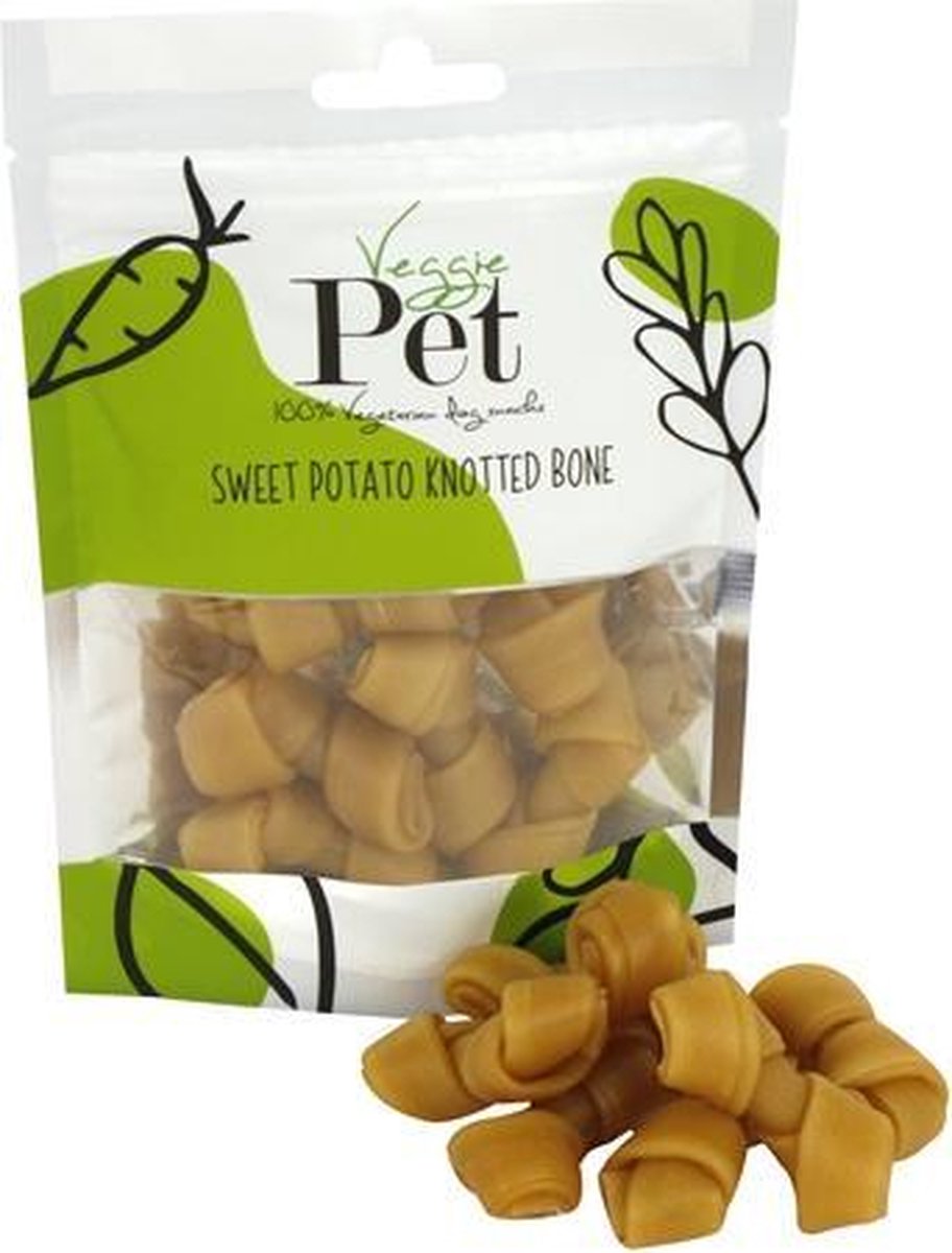 Veggie pet sweet potato knotted bone - 100 gr - 1 stuks