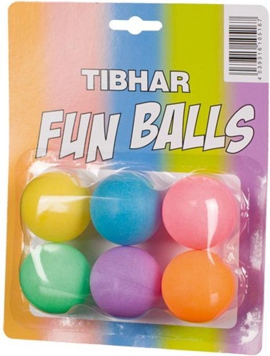 Tibhar Fun Balls eenkleurig - Ping Pong Ballen