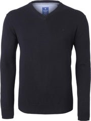 Redmond heren trui katoen - V-hals - zwart -  Maat: 3XL