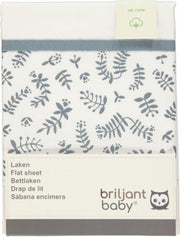 Briljant Baby - Ledikantlaken - Botanical Organic - Blauw Grijs - 100 x 150 cm - 100% organisch katoen
