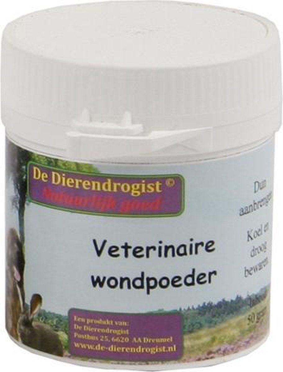 Dierendrogist veterinaire wondpoeder hond/kat - 50 gr - 1 stuks