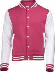 Roze met wit college jacket voor heren L