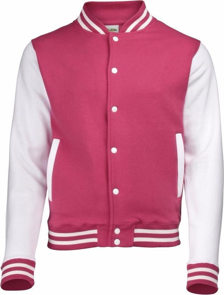 Roze met wit college jacket voor heren L