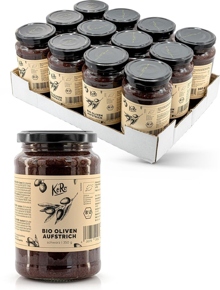 KoRo | Bio olijven spread zwart 12 x 350 g
